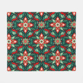 ヴィンテージインスパイアの花柄 フリースブランケット (正面(横))