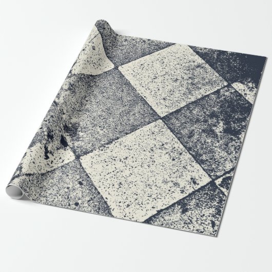 ヴィンテージインスパイアのHarlequin Black And White Texture ラッピングペーパー (アンロールド)