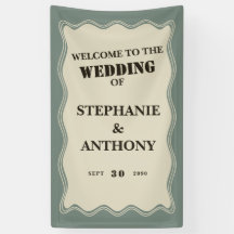 ヴィンテージインスパイアはSage Greenの上に縁ど波状の結婚