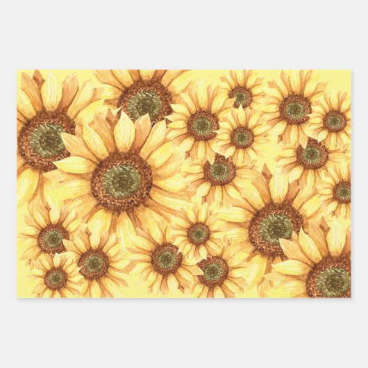 ヴィンテージインスパイアひまわり切り ラッピングペーパーシート (正面)