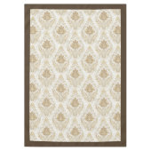 ヴィンテージインスパイアアイボリーダマスク繊細な水色 テーブルクロス (正面)