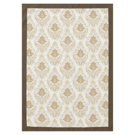 ヴィンテージインスパイアアイボリーダマスク繊細な水色 テーブルクロス (正面)