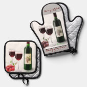 ヴィンテージインスパイアアクリル系コースター 鍋つかみ&鍋敷きセット (正面/裏面)