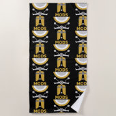 ヴィンテージインスパイアイギリスのModsとロッカー ビーチタオル (正面)