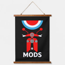 ヴィンテージインスパイアイギリスのModsとロッカー 吊り下げ型タペストリー
