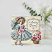 ヴィンテージインスパイアウォーター色誕生日カード – レトロ カード (スタンド正面)