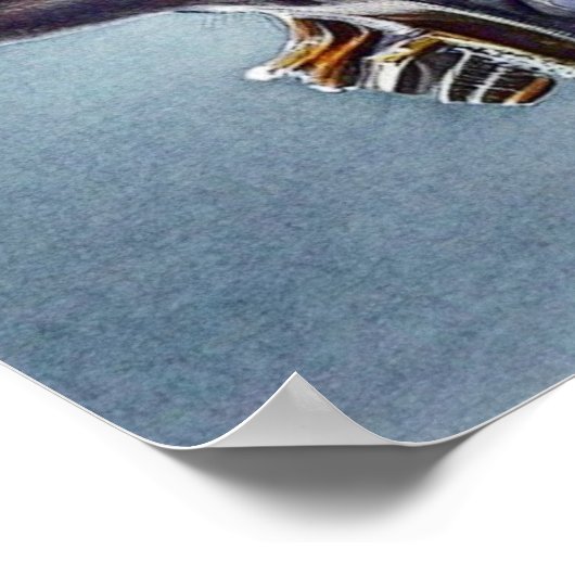 ヴィンテージインスパイアウルフヘッドアート – ノスタルジック ポスター (角)