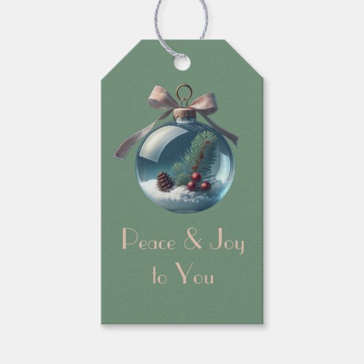 ヴィンテージインスパイアオーナメントギフトタグ ギフトタグ (正面)