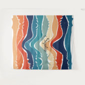 ヴィンテージインスパイアカラフルストライプデザインタペストリー タペストリー (正面(横))