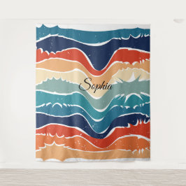 ヴィンテージインスパイアカラフルストライプデザインタペストリー タペストリー