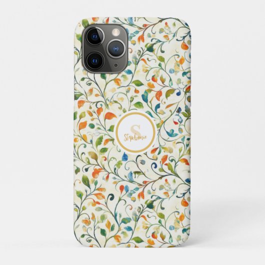ヴィンテージインスパイアカラフルペイズリーリーフパターン(2) Case-Mate iPhoneケース (裏)