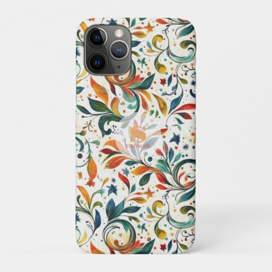 ヴィンテージインスパイアカラフルペイズリー葉パターン Case-Mate iPhoneケース (裏)