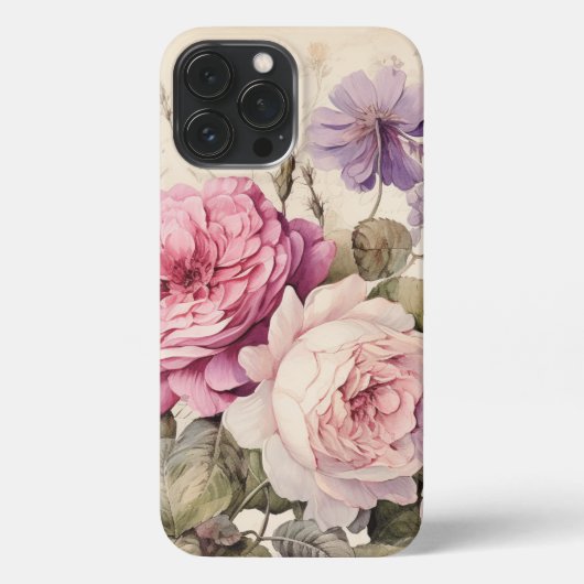 ヴィンテージインスパイアカラーバラ iPhoneケース (裏面)