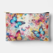 ヴィンテージインスパイアカラー花模様と蝶 アクセサリーポーチ (正面)