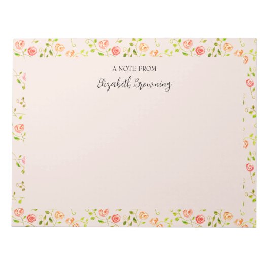 ヴィンテージインスパイアガーリーバラ ノートパッド (正面)