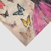 ヴィンテージインスパイアガールアンド蝶ティッシュペーパー 薄葉紙 (詳細)