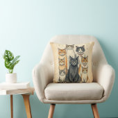 ヴィンテージインスパイアキャットファミリーポートレート クッション (椅子)