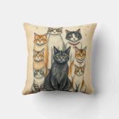 ヴィンテージインスパイアキャットファミリーポートレート クッション (裏面)