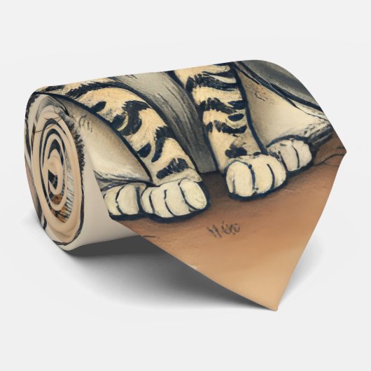 ヴィンテージインスパイアキャットファミリーポートレート ネクタイ (ロール)