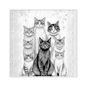 ヴィンテージインスパイアキャットファミリーポートレート ラバースタンプ (インプリント)