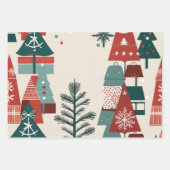 ヴィンテージインスパイアギフトラップ、懐かしいクリスマス ラッピングペーパーシート (正面3)