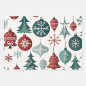 ヴィンテージインスパイアギフトラップ、懐かしいクリスマス ラッピングペーパーシート (正面2)