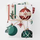 ヴィンテージインスパイアギフトラップ、懐かしいクリスマス ラッピングペーパーシート (インサイチュ)