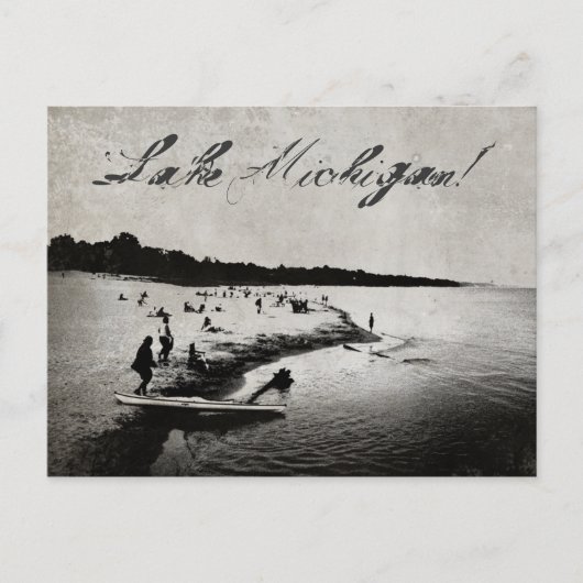 ヴィンテージインスパイアクミシガンビーチはがき ポストカード (正面)