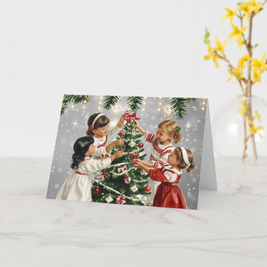 ヴィンテージインスパイアクリスマスカード カード (黄色い花)