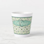 ヴィンテージインスパイアクリームフローララテマグカップ カフェラテマグ (正面)