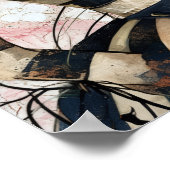 ヴィンテージインスパイアゴシックガールウォーター色バラレイブン ポスター (角)