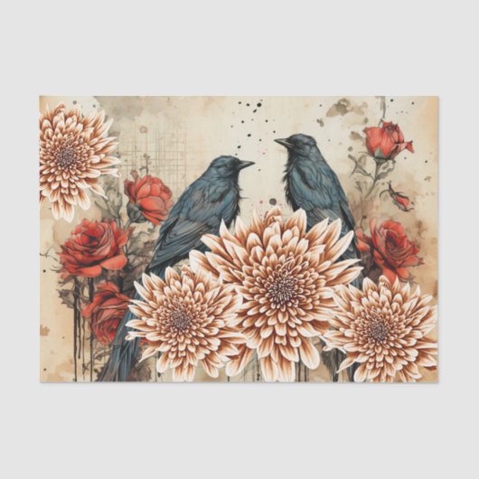 ヴィンテージインスパイアゴシック赤薔薇 薄葉紙 (正面)