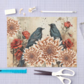 ヴィンテージインスパイアゴシック赤薔薇 薄葉紙 (クラフト)