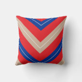 ヴィンテージインスパイアシェブロンレッドベージュネイビー クッション (裏面)