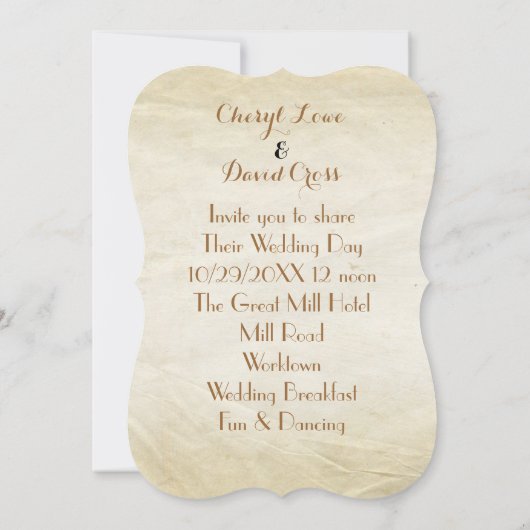 ヴィンテージインスパイアス・スチームパンクをテーマ結婚にした 招待状 (裏面)