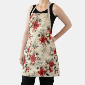 ヴィンテージインスパイアス・ポインセティアスパターン エプロン (インサイチュ)