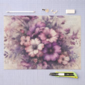 ヴィンテージインスパイアデカップフローラティッシュペーパー 薄葉紙 (クラフト)