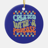 ヴィンテージインスパイアデザインの日常使クール用 セラミックオーナメント (正面)