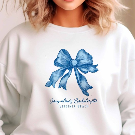 ヴィンテージインスパイアトイルフランスのブルーウェディングパーティー スウェットシャツ