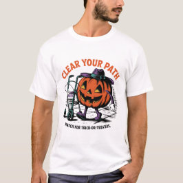ヴィンテージインスパイアハロウィンイラストレーション Tシャツ