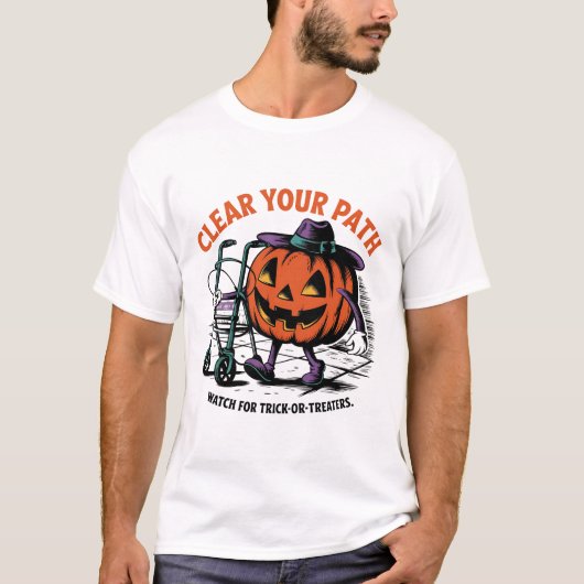 ヴィンテージインスパイアハロウィンイラストレーション Tシャツ (正面)