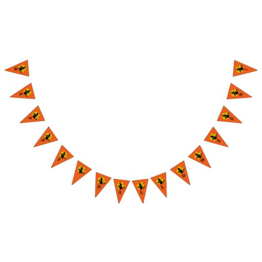 ヴィンテージインスパイアハロウィーン魔女パーティーバナー バンティングフラッグ (全)