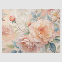 ヴィンテージインスパイアパステルピーチウォーターカラーデクページ