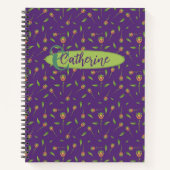 ヴィンテージインスパイアパープルフローラ ノートブック (正面)