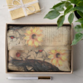 ヴィンテージインスパイアヒマワラズレッドローゼズレイブン 薄葉紙 (ギフト)