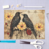 ヴィンテージインスパイアヒマワラズレッドローゼズレイブン 薄葉紙 (クラフト)