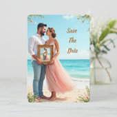 ヴィンテージインスパイアビーチ日付の保存 セーブザデート (スタンド正面)