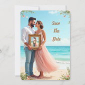 ヴィンテージインスパイアビーチ日付の保存 セーブザデート (正面)