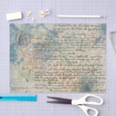 ヴィンテージインスパイアフランスのパステルブルーティッシュ紙 薄葉紙 (クラフト)