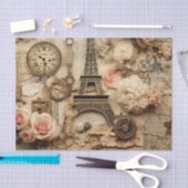 ヴィンテージインスパイアフローラエッフェルタワーティッシュペーパー 薄葉紙 (クラフト)